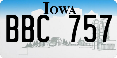 IA license plate BBC757