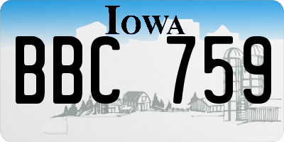 IA license plate BBC759
