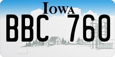 IA license plate BBC760