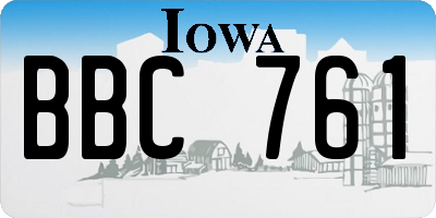 IA license plate BBC761