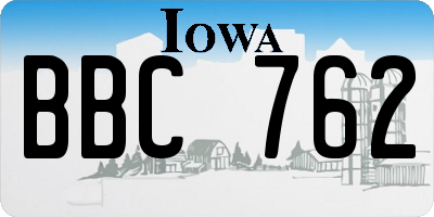 IA license plate BBC762