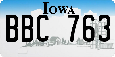 IA license plate BBC763