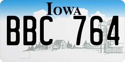 IA license plate BBC764