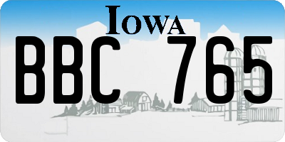 IA license plate BBC765