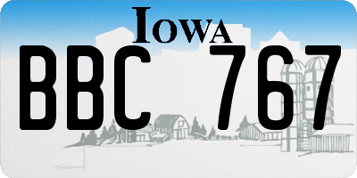 IA license plate BBC767