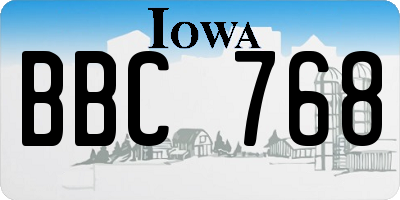IA license plate BBC768