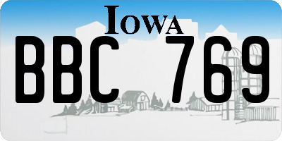 IA license plate BBC769