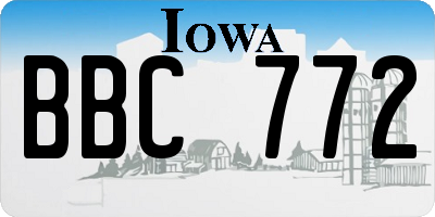 IA license plate BBC772