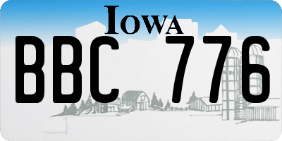 IA license plate BBC776