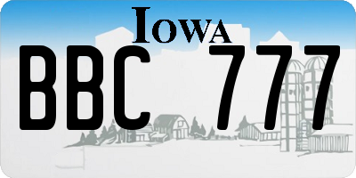 IA license plate BBC777