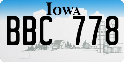 IA license plate BBC778