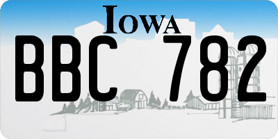 IA license plate BBC782