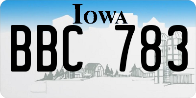 IA license plate BBC783