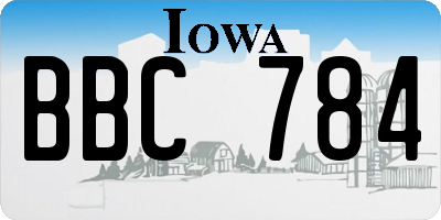 IA license plate BBC784