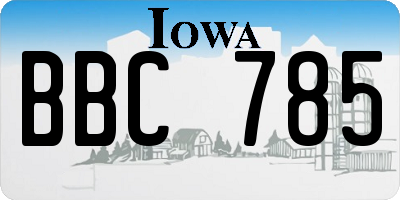 IA license plate BBC785