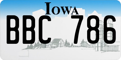 IA license plate BBC786