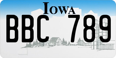 IA license plate BBC789