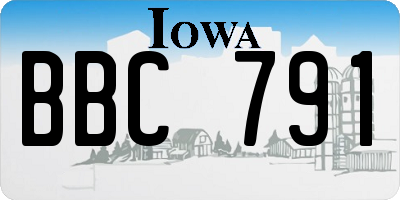 IA license plate BBC791