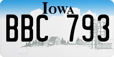 IA license plate BBC793