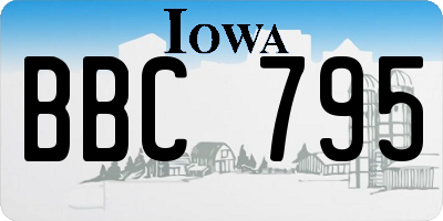 IA license plate BBC795