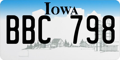 IA license plate BBC798