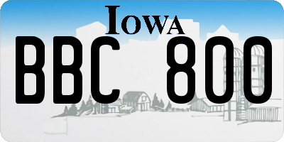 IA license plate BBC800