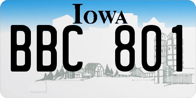 IA license plate BBC801