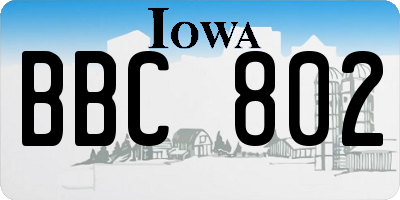 IA license plate BBC802