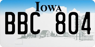 IA license plate BBC804