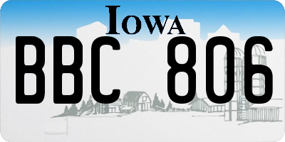 IA license plate BBC806