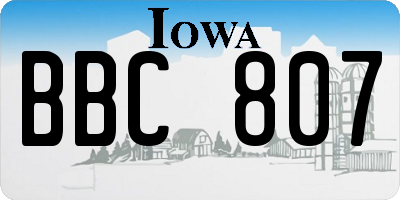 IA license plate BBC807