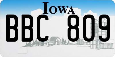 IA license plate BBC809