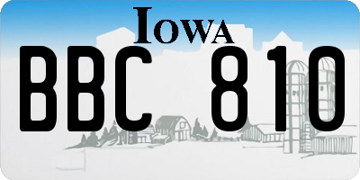 IA license plate BBC810