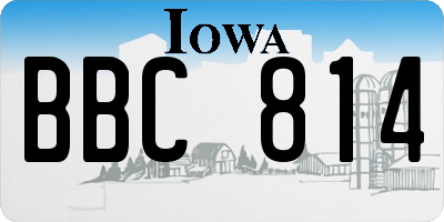IA license plate BBC814