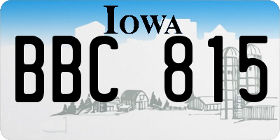 IA license plate BBC815