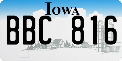 IA license plate BBC816
