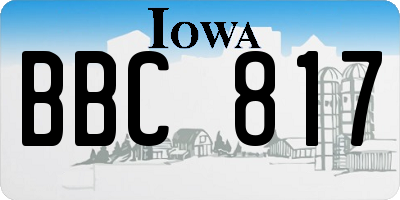 IA license plate BBC817
