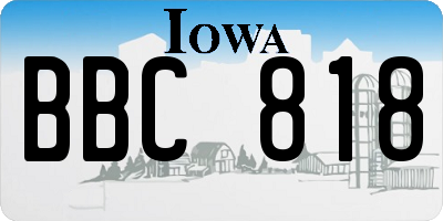 IA license plate BBC818