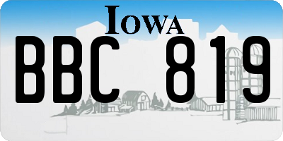 IA license plate BBC819