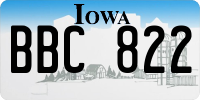 IA license plate BBC822