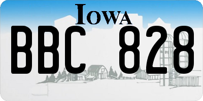 IA license plate BBC828