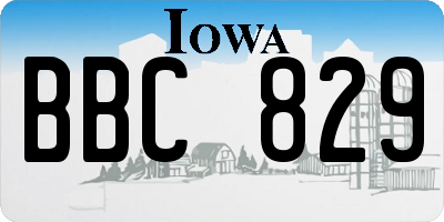 IA license plate BBC829