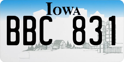 IA license plate BBC831