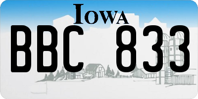 IA license plate BBC833