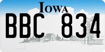 IA license plate BBC834