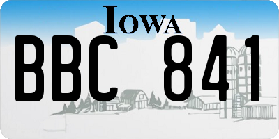 IA license plate BBC841