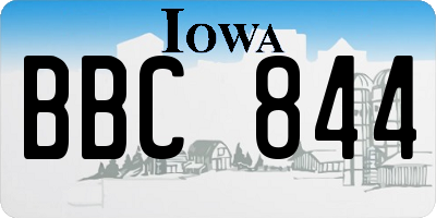 IA license plate BBC844