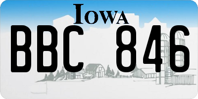 IA license plate BBC846