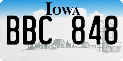 IA license plate BBC848