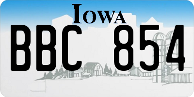 IA license plate BBC854
